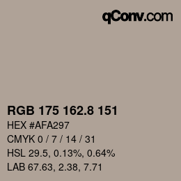 Color code: RGB 175 162.8 151 | qconv.com
