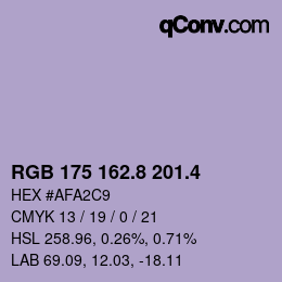 カラーコード: RGB 175 162.8 201.4 | qconv.com