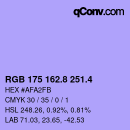カラーコード: RGB 175 162.8 251.4 | qconv.com
