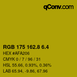 カラーコード: RGB 175 162.8 6.4 | qconv.com