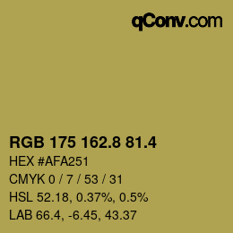 カラーコード: RGB 175 162.8 81.4 | qconv.com