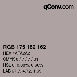 Color code: RGB 175 162 162 | qconv.com