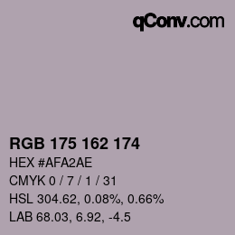 Color code: RGB 175 162 174 | qconv.com