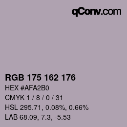 Código de color: RGB 175 162 176 | qconv.com