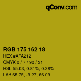 Color code: RGB 175 162 18 | qconv.com