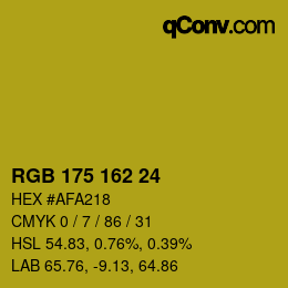颜色代码: RGB 175 162 24 | qconv.com