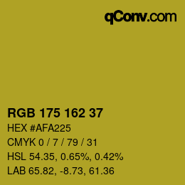 Color code: RGB 175 162 37 | qconv.com