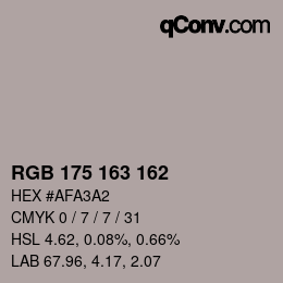 Color code: RGB 175 163 162 | qconv.com