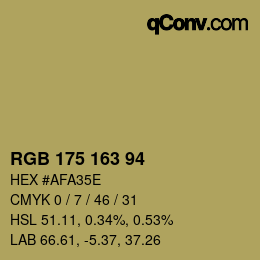 Farbcode: RGB 175 163 94 | qconv.com
