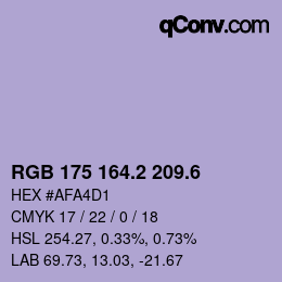 カラーコード: RGB 175 164.2 209.6 | qconv.com