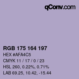 Farbcode: RGB 175 164 197 | qconv.com