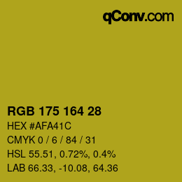 Farbcode: RGB 175 164 28 | qconv.com
