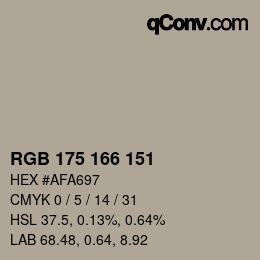 Farbcode: RGB 175 166 151 | qconv.com