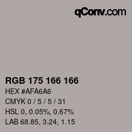 Color code: RGB 175 166 166 | qconv.com