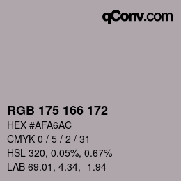 Color code: RGB 175 166 172 | qconv.com