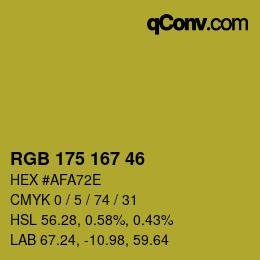 Código de color: RGB 175 167 46 | qconv.com