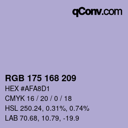 Farbcode: RGB 175 168 209 | qconv.com