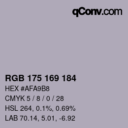 Color code: RGB 175 169 184 | qconv.com