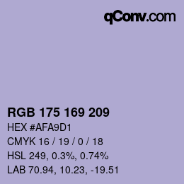 Farbcode: RGB 175 169 209 | qconv.com