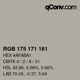 Farbcode: RGB 175 171 161 | qconv.com