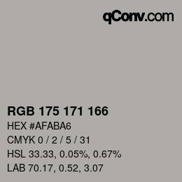 Color code: RGB 175 171 166 | qconv.com