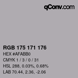 Código de color: RGB 175 171 176 | qconv.com