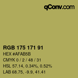 Color code: RGB 175 171 91 | qconv.com