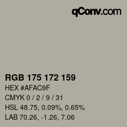颜色代码: RGB 175 172 159 | qconv.com