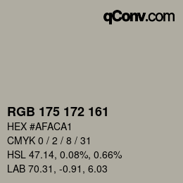 Color code: RGB 175 172 161 | qconv.com