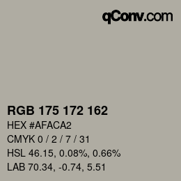 Color code: RGB 175 172 162 | qconv.com