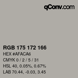 Color code: RGB 175 172 166 | qconv.com