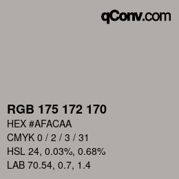 Color code: RGB 175 172 170 | qconv.com