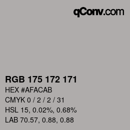 Color code: RGB 175 172 171 | qconv.com