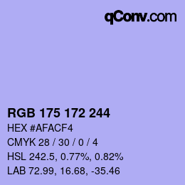 Farbcode: RGB 175 172 244 | qconv.com