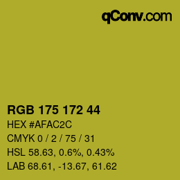 Color code: RGB 175 172 44 | qconv.com