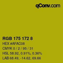 Color code: RGB 175 172 8 | qconv.com