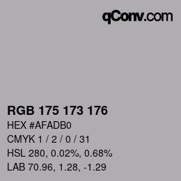 Color code: RGB 175 173 176 | qconv.com