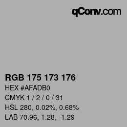 Code couleur: RGB 175 173 176 | qconv.com