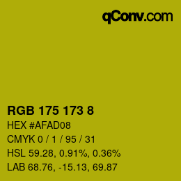 Color code: RGB 175 173 8 | qconv.com