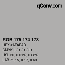 Color code: RGB 175 174 173 | qconv.com