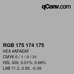 颜色代码: RGB 175 174 175 | qconv.com