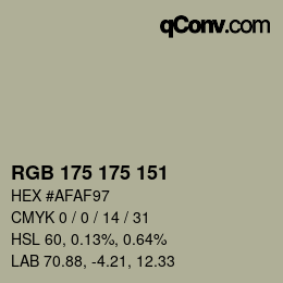 Color code: RGB 175 175 151 | qconv.com