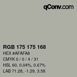Color code: RGB 175 175 168 | qconv.com
