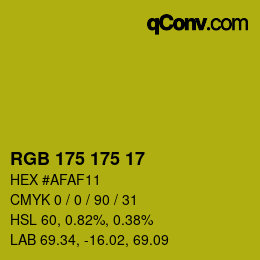 Color code: RGB 175 175 17 | qconv.com