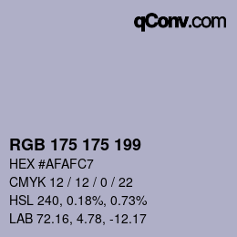 Color code: RGB 175 175 199 | qconv.com