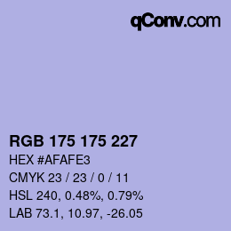 颜色代码: RGB 175 175 227 | qconv.com
