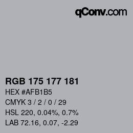 颜色代码: RGB 175 177 181 | qconv.com