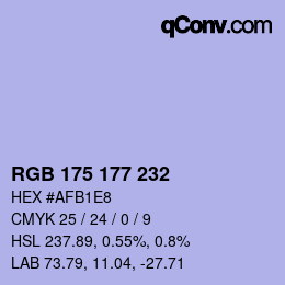 Farbcode: RGB 175 177 232 | qconv.com