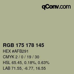 Código de color: RGB 175 178 145 | qconv.com