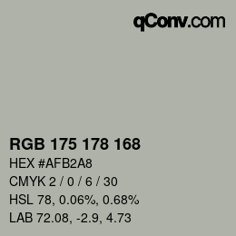 Color code: RGB 175 178 168 | qconv.com